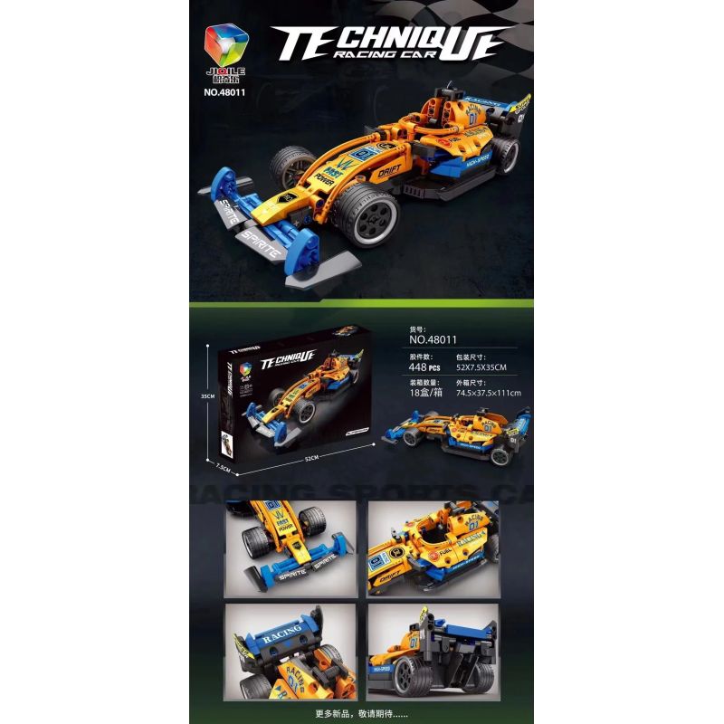 JIQILE 48011 non  XE CÔNG THỨC 1 bộ đồ chơi xếp lắp ráp ghép mô hình  Kỹ Thuật Công Nghệ Cao Mô Hình Phương Tiện 448 khối