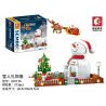 SEMBO 601156 non  NGÔI NHÀ QUÀ TẶNG NGƯỜI TUYẾT GIÁNG SINH bộ đồ chơi xếp lắp ráp ghép mô hình Christmas 310 khối