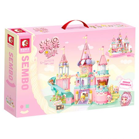 SEMBO 615019 non  LÂU ĐÀI CÔNG CHÚA KẸO bộ đồ chơi xếp lắp ráp ghép mô hình Candy Planet Hành Tinh Kẹo Nghọt 1005 khối