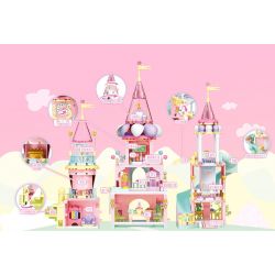 SEMBO 615019 non  LÂU ĐÀI CÔNG CHÚA KẸO bộ đồ chơi xếp lắp ráp ghép mô hình Candy Planet Hành Tinh Kẹo Nghọt 1005 khối