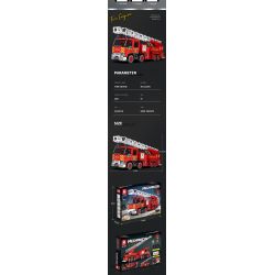 REOBRIX 22005 non  XE CỨU HỎA LỤC ĐỊA bộ đồ chơi xếp lắp ráp ghép mô hình  MECHANICAL FIRE ENGINE Kỹ Thuật Công Nghệ Cao Mô Hình Phương Tiện 3266 khối