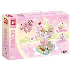 SEMBO 615009 non  CỐC KEM BÍ ???N bộ đồ chơi xếp lắp ráp ghép mô hình Candy Planet Hành Tinh Kẹo Nghọt 695 khối