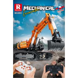 REOBRIX 22003 non  MÁY XÚC. bộ đồ chơi xếp lắp ráp ghép mô hình  MECHANICAL EXCAVATOR Kỹ Thuật Công Nghệ Cao Mô Hình Phương Tiện 1106 khối