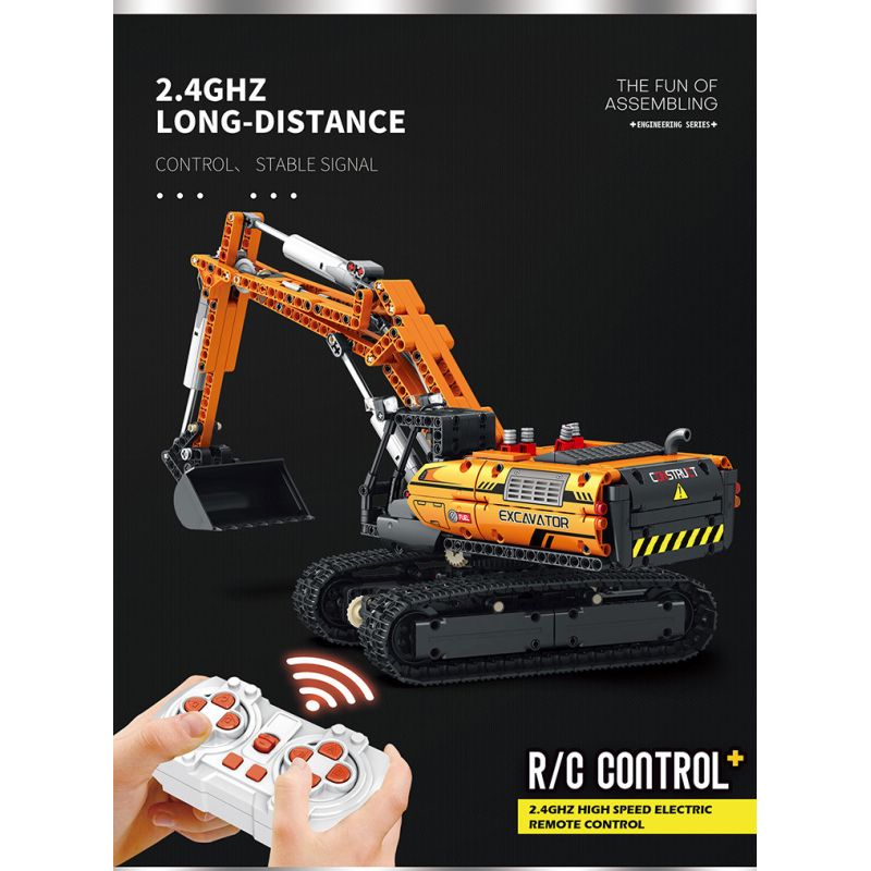 REOBRIX 22003 non  MÁY XÚC. bộ đồ chơi xếp lắp ráp ghép mô hình  MECHANICAL EXCAVATOR Kỹ Thuật Công Nghệ Cao Mô Hình Phương Tiện 1106 khối