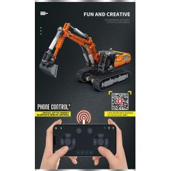 REOBRIX 22003 non  MÁY XÚC. bộ đồ chơi xếp lắp ráp ghép mô hình  MECHANICAL EXCAVATOR Kỹ Thuật Công Nghệ Cao Mô Hình Phương Tiện 1106 khối