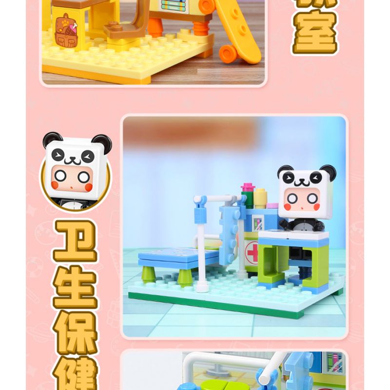 QMAN ENLIGHTEN KEEPPLEY 72030 non  MINI WORLD HAPPY CAMPUS 6 MÔ HÌNH SÂN BÓNG RỔ SÔI ĐỘNG PHÒNG VẼ TRANH NGHỆ THUẬT CHĂM SÓC SỨC KHỎE CUNG THIÊN VĂN KHOA HỌC HỒ BƠI MÁT MẺ LỚP NHỎ ẤM ÁP bộ đồ chơi xếp lắp ráp ghép mô hình Movie & Game Phim Và Trò Chơi