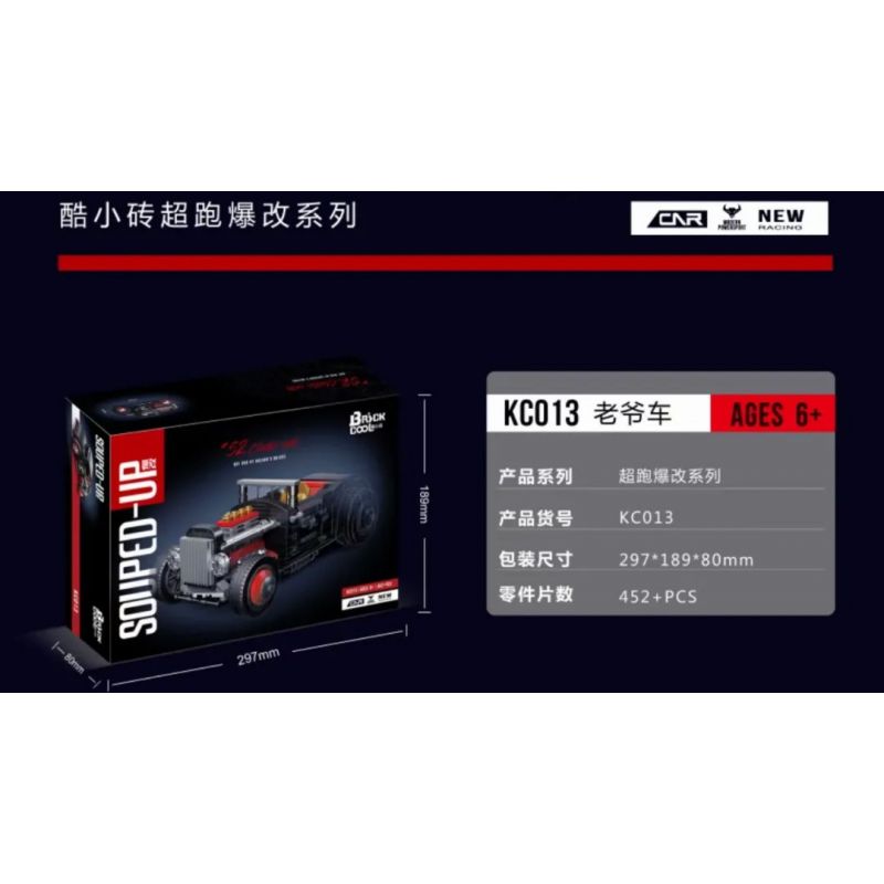 BRICKCOOL KC013 non  XE CỔ bộ đồ chơi xếp lắp ráp ghép mô hình 52 CLASSIC CARS HOT ROD 906 khối