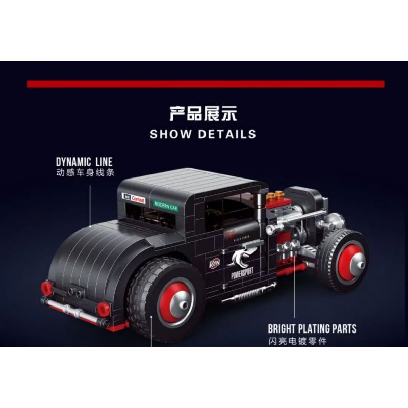 BRICKCOOL KC013 non  XE CỔ bộ đồ chơi xếp lắp ráp ghép mô hình 52 CLASSIC CARS HOT ROD 906 khối