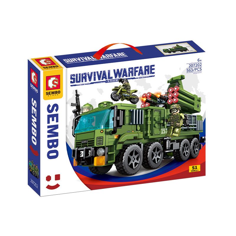 SEMBO 207202 non  SÚNG BOM ARMOR S1 TÍCH HỢP HỆ THỐNG PHÒNG KHÔNG bộ đồ chơi xếp lắp ráp ghép mô hình Military Army SURVIVAL WARFARE Quân Sự Bộ Đội 563 khối