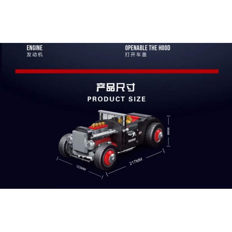 BRICKCOOL KC013 non  XE CỔ bộ đồ chơi xếp lắp ráp ghép mô hình 52 CLASSIC CARS HOT ROD 906 khối