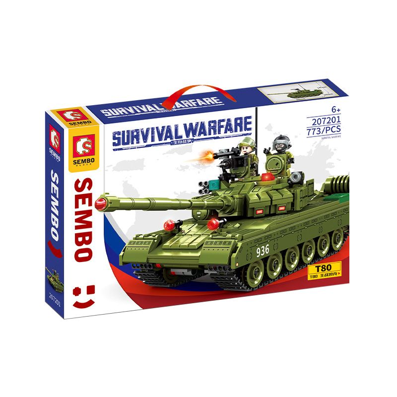 SEMBO 207201 non  XE TĂNG CHIẾN ĐẤU CHỦ LỰC T80 bộ đồ chơi xếp lắp ráp ghép mô hình Military Army Quân Sự Bộ Đội 773 khối