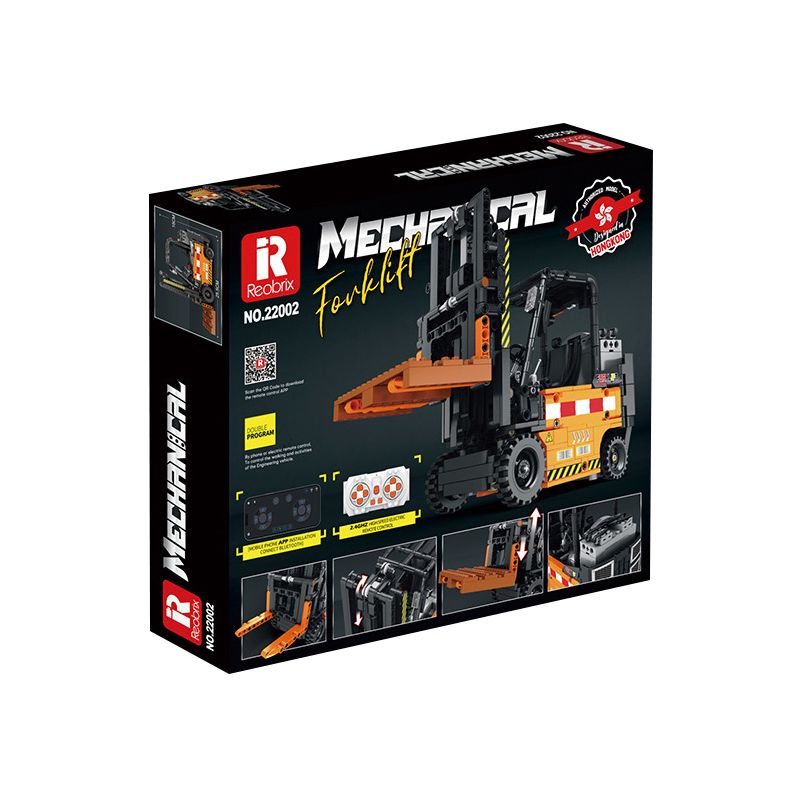 REOBRIX 22002 non  XE NÂNG KỸ THUẬT bộ đồ chơi xếp lắp ráp ghép mô hình  MECHANICAL FORKLIFT Kỹ Thuật Công Nghệ Cao Mô Hình Phương Tiện 722 khối