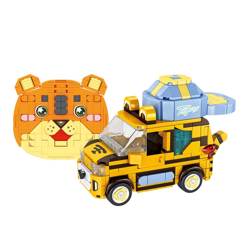 PanlosBrick 685008 Panlos Brick 685008 non Lego WULING HONGGUANG MINIEV PHIÊN BẢN HỔ DỄ THƯƠNG bộ đồ chơi xếp lắp ráp ghép mô hình Racers Đua Tốc Độ 477 khối