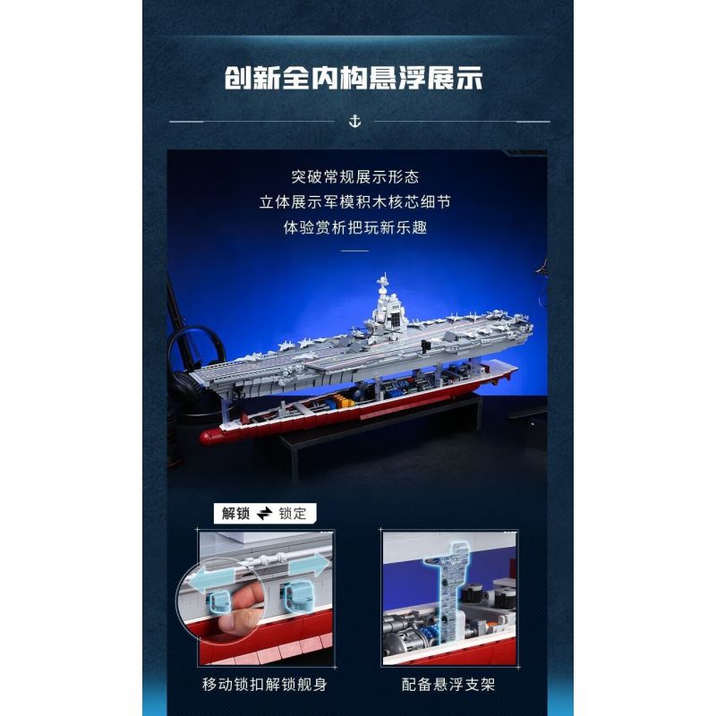 QMAN ENLIGHTEN KEEPPLEY 23018 non  CHIẾN TRƯỜNG TÀU SÂN BAY NỘI ĐỊA PHÚC KIẾN tỷ lệ 1:395 bộ đồ chơi xếp lắp ráp ghép mô hình Military Army COMBAT ZONE Quân Sự Bộ Đội 3031 khối