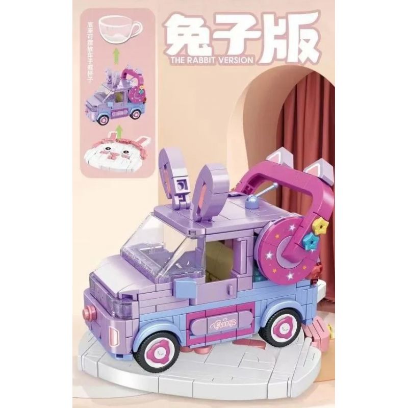 PanlosBrick 685007 Panlos Brick 685007 non  PHIÊN BẢN THỎ WULING HONGGUANG MINIEV bộ đồ chơi xếp lắp ráp ghép mô hình Racers Đua Tốc Độ 477 khối