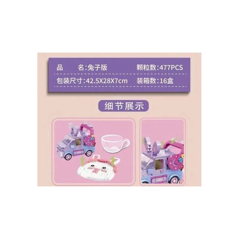 PanlosBrick 685007 Panlos Brick 685007 non  PHIÊN BẢN THỎ WULING HONGGUANG MINIEV bộ đồ chơi xếp lắp ráp ghép mô hình Racers Đua Tốc Độ 477 khối