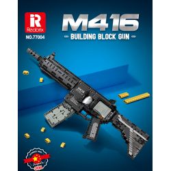 REOBRIX 77004 non  SÚNG TRƯỜNG TẤN CÔNG M416. bộ đồ chơi xếp lắp ráp ghép mô hình Gun 1188 khối