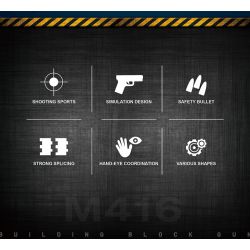 REOBRIX 77004 non  SÚNG TRƯỜNG TẤN CÔNG M416. bộ đồ chơi xếp lắp ráp ghép mô hình Gun 1188 khối