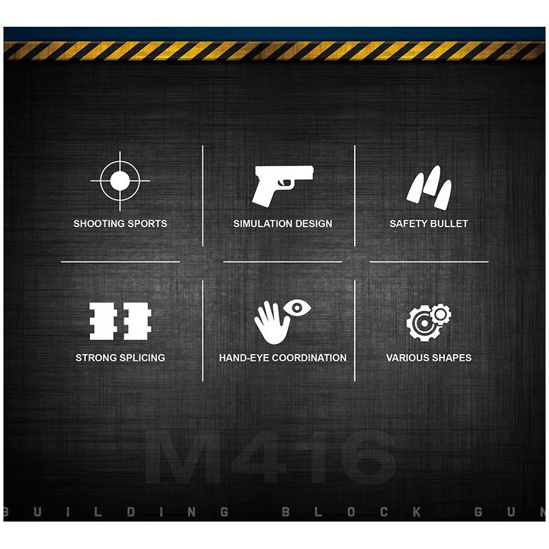 REOBRIX 77004 non  SÚNG TRƯỜNG TẤN CÔNG M416. bộ đồ chơi xếp lắp ráp ghép mô hình Gun 1188 khối