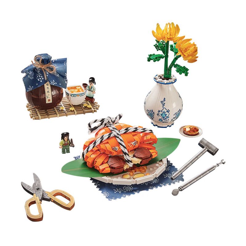 LOZ 1945 non  THỨC ĂN VÀ GIẢI TRÍ THỦY SẢN CUA LÔNG DÁN ĐỎ bộ đồ chơi xếp lắp ráp ghép mô hình Creator Sáng Tạo 1030 khối