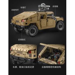 CADA DOUBLEE C61036 61036 non  XE ĐỊA HÌNH QUÂN SỰ HUMMER H1 8 tỷ lệ 1:8 bộ đồ chơi xếp lắp ráp ghép mô hình HUMVEE 3935 khối