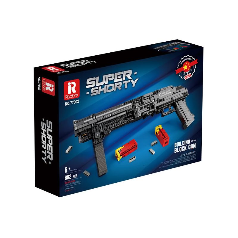 REOBRIX 77002 non  CON TRAI SIÊU NGẮN bộ đồ chơi xếp lắp ráp ghép mô hình Gun SUPER SHORTY Súng 882 khối