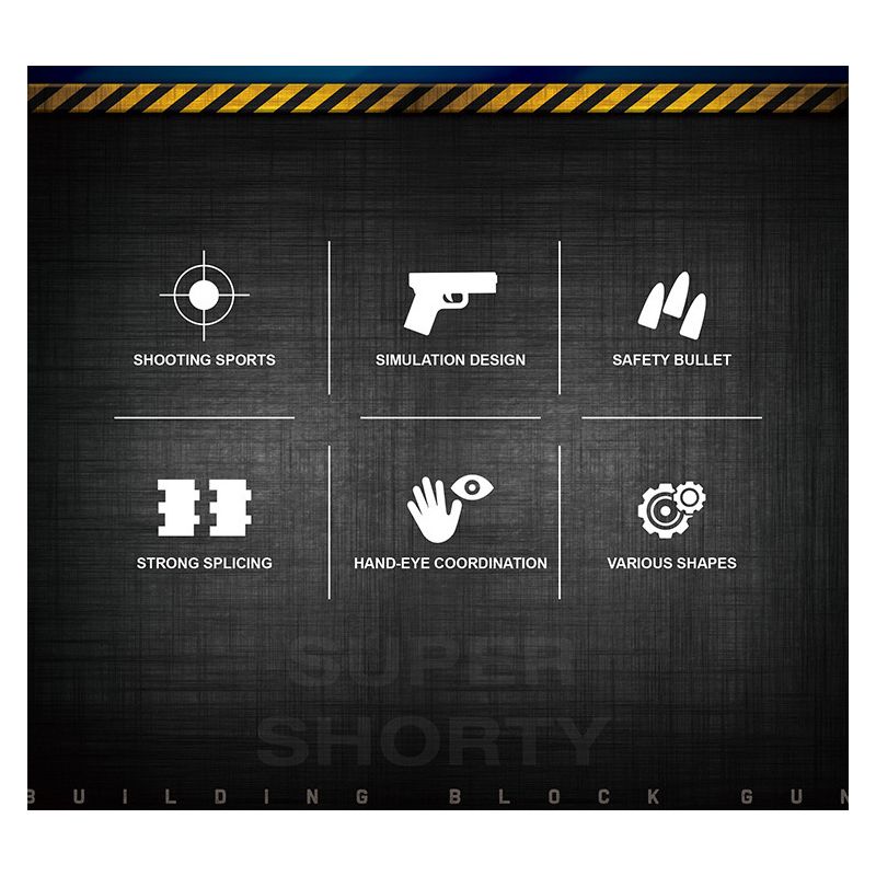 REOBRIX 77002 non  CON TRAI SIÊU NGẮN bộ đồ chơi xếp lắp ráp ghép mô hình Gun SUPER SHORTY Súng 882 khối