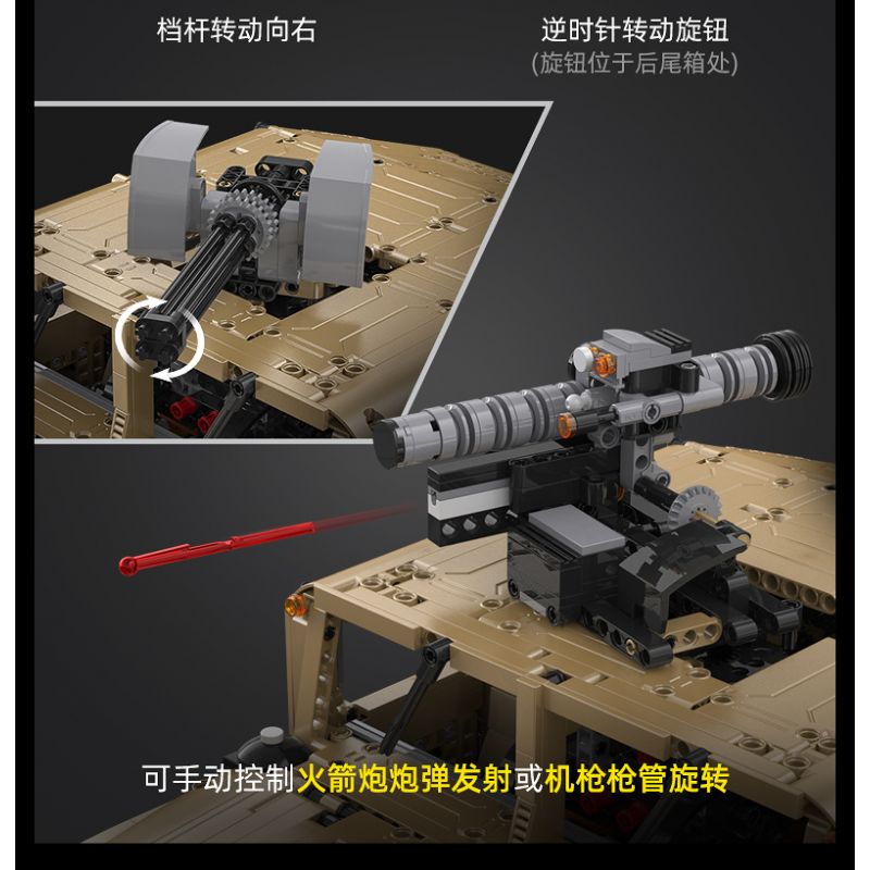 CADA DOUBLEE C61036 61036 non  XE ĐỊA HÌNH QUÂN SỰ HUMMER H1 8 tỷ lệ 1:8 bộ đồ chơi xếp lắp ráp ghép mô hình HUMVEE 3935 khối