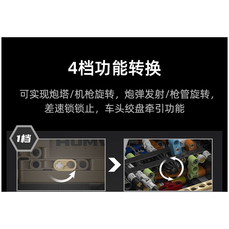 CADA DOUBLEE C61036 61036 non  XE ĐỊA HÌNH QUÂN SỰ HUMMER H1 8 tỷ lệ 1:8 bộ đồ chơi xếp lắp ráp ghép mô hình HUMVEE 3935 khối