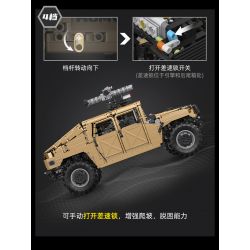 CADA DOUBLEE C61036 61036 non  XE ĐỊA HÌNH QUÂN SỰ HUMMER H1 8 tỷ lệ 1:8 bộ đồ chơi xếp lắp ráp ghép mô hình HUMVEE 3935 khối