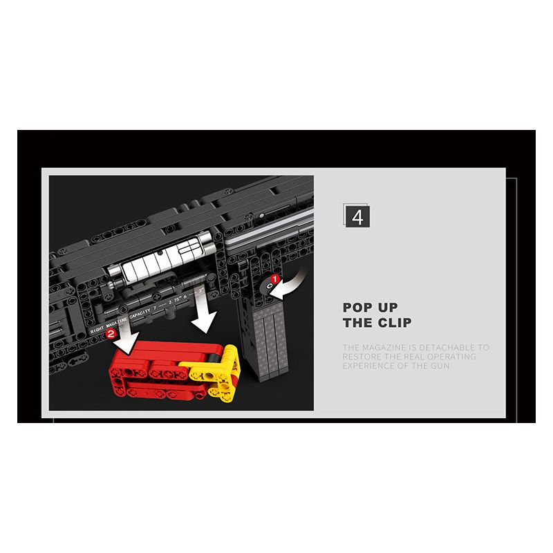 REOBRIX 77002 non  CON TRAI SIÊU NGẮN bộ đồ chơi xếp lắp ráp ghép mô hình Gun SUPER SHORTY Súng 882 khối