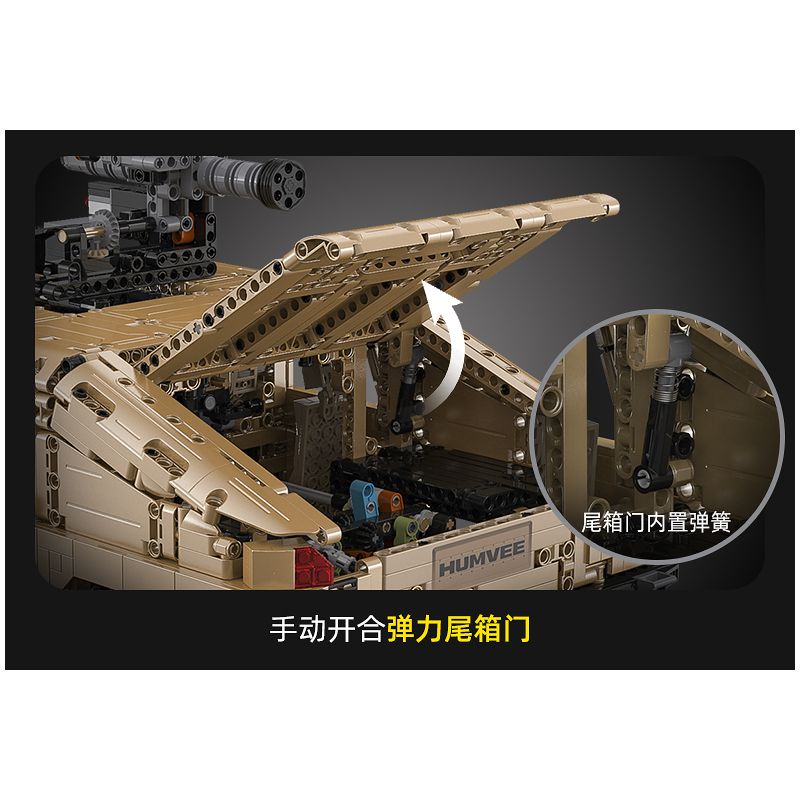 CADA DOUBLEE C61036 61036 non  XE ĐỊA HÌNH QUÂN SỰ HUMMER H1 8 tỷ lệ 1:8 bộ đồ chơi xếp lắp ráp ghép mô hình HUMVEE 3935 khối