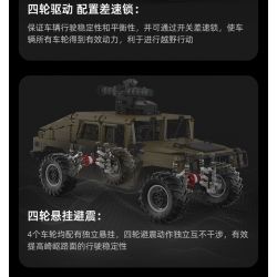 CADA DOUBLEE C61036 61036 non  XE ĐỊA HÌNH QUÂN SỰ HUMMER H1 8 tỷ lệ 1:8 bộ đồ chơi xếp lắp ráp ghép mô hình HUMVEE 3935 khối