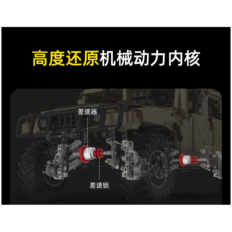 CADA DOUBLEE C61036 61036 non  XE ĐỊA HÌNH QUÂN SỰ HUMMER H1 8 tỷ lệ 1:8 bộ đồ chơi xếp lắp ráp ghép mô hình HUMVEE 3935 khối