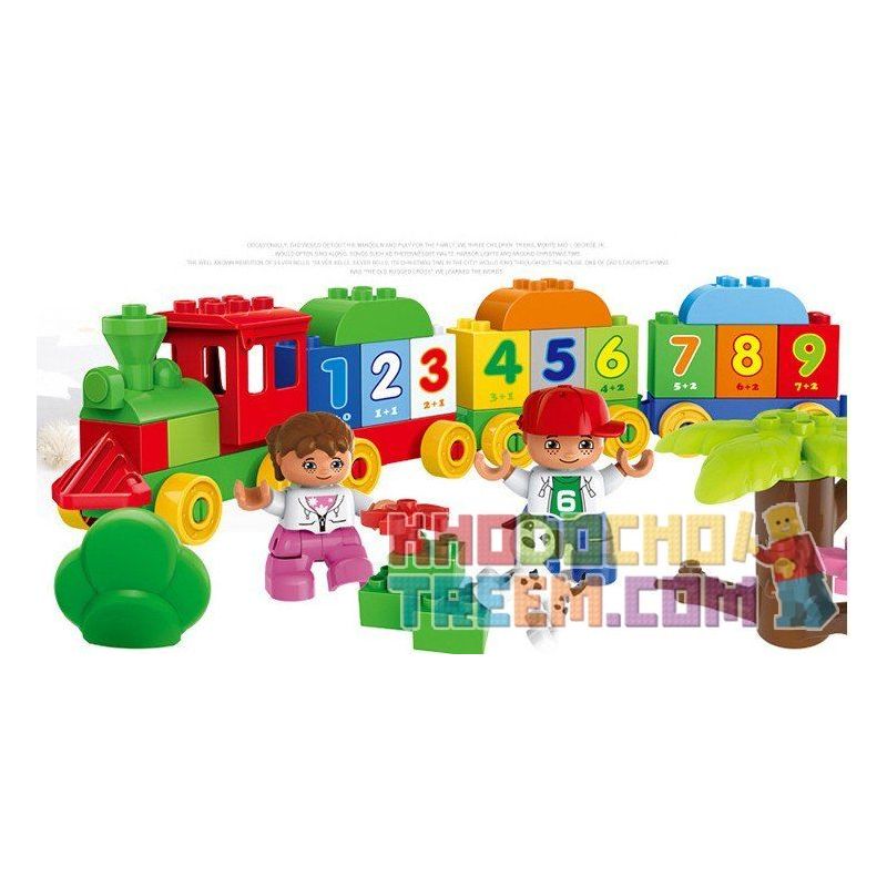NOT LEGO Duplo 10558 Number Train, HuiMei Star City Xing Dou Cheng HM136 Xếp hình Tàu Hỏa Tập đếm 57 khối NOT LEGO Duplo 10558 Number Train, HuiMei Star City Xing Dou Cheng HM136 Xếp hình Tàu Hỏa Tập đếm 57 khối
