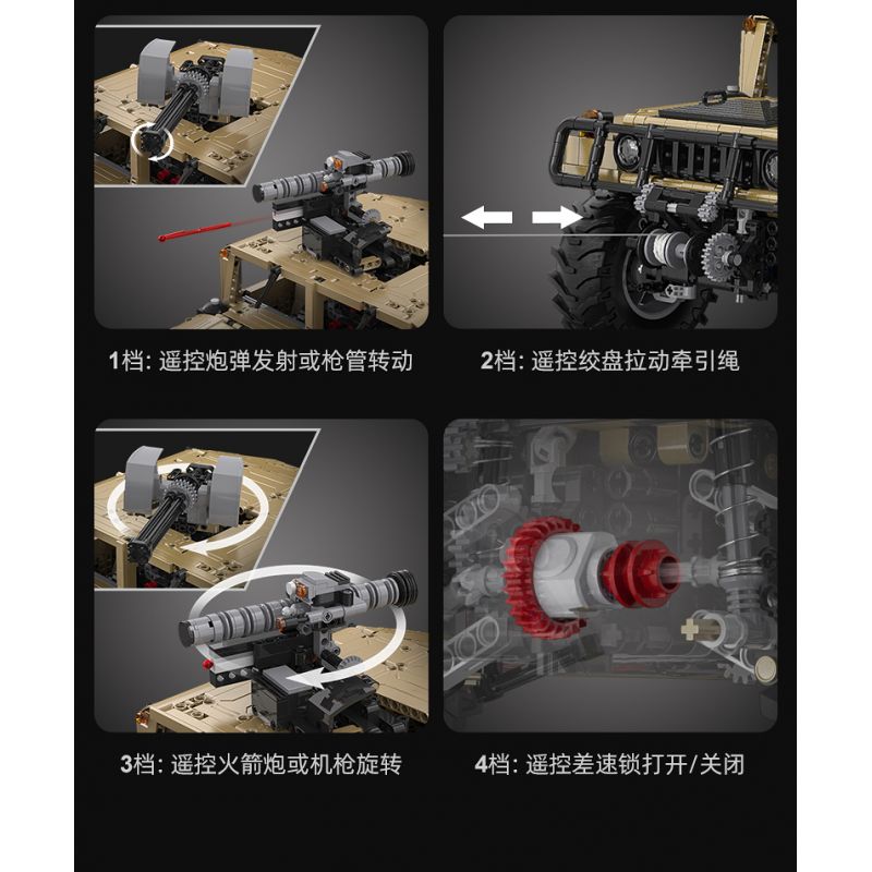 CADA DOUBLEE C61036 61036 non  XE ĐỊA HÌNH QUÂN SỰ HUMMER H1 8 tỷ lệ 1:8 bộ đồ chơi xếp lắp ráp ghép mô hình HUMVEE 3935 khối