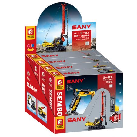 SEMBO 712024 712025 712026 712027 non  GIÀN KHOAN QUAY BỐN TRONG MỘT bộ đồ chơi xếp lắp ráp ghép mô hình Lung Tung Thuộc Nhiều Thể Loại 4IN1 SANY SR155 ROTARY DRILLING RIG 884 khối