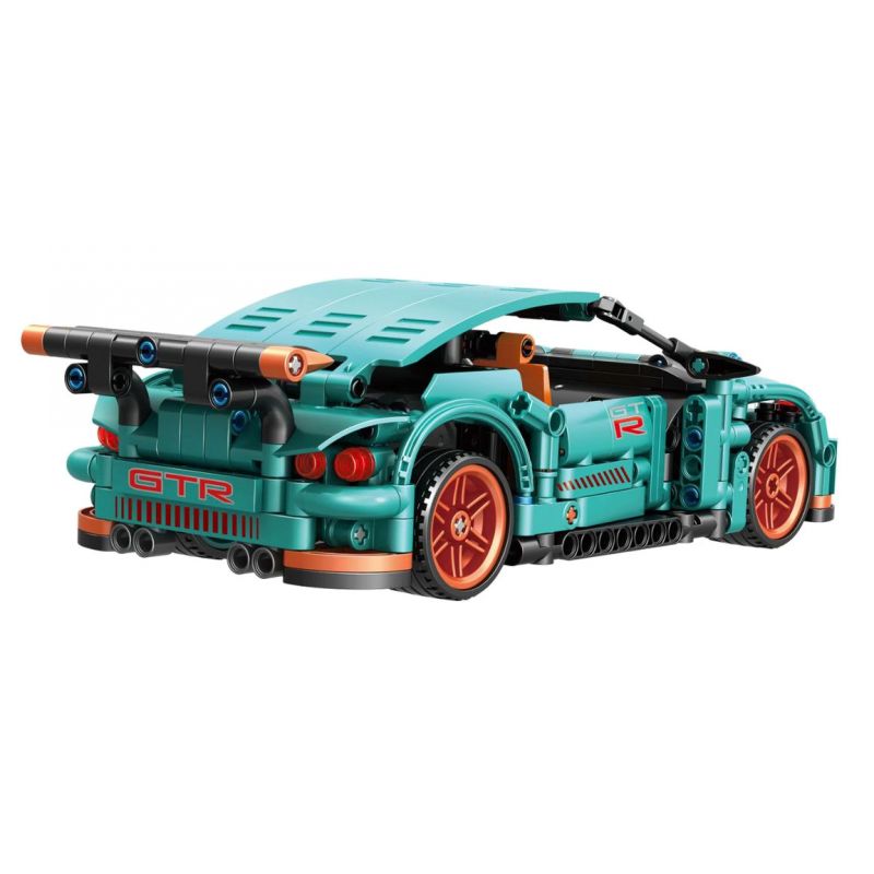 QIAO LE TONG 2315 non Lego SIÊU XE GTR LÙI bộ đồ chơi xếp lắp ráp ghép mô hình Mini Racing Pacemaker Đua Xe Mini 484 khối