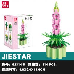 JIESTAR 92314 non  BONSAI 6 LOẠI THÀNH PHỐ KHÔNG ĐÊM QUÁN THẾ ÂM SEN ĐỎ NON HOA LÁ ???NG TRĂNG LUPIN LỤC BÌNH bộ đồ chơi xếp lắp ráp ghép mô hình Flowers