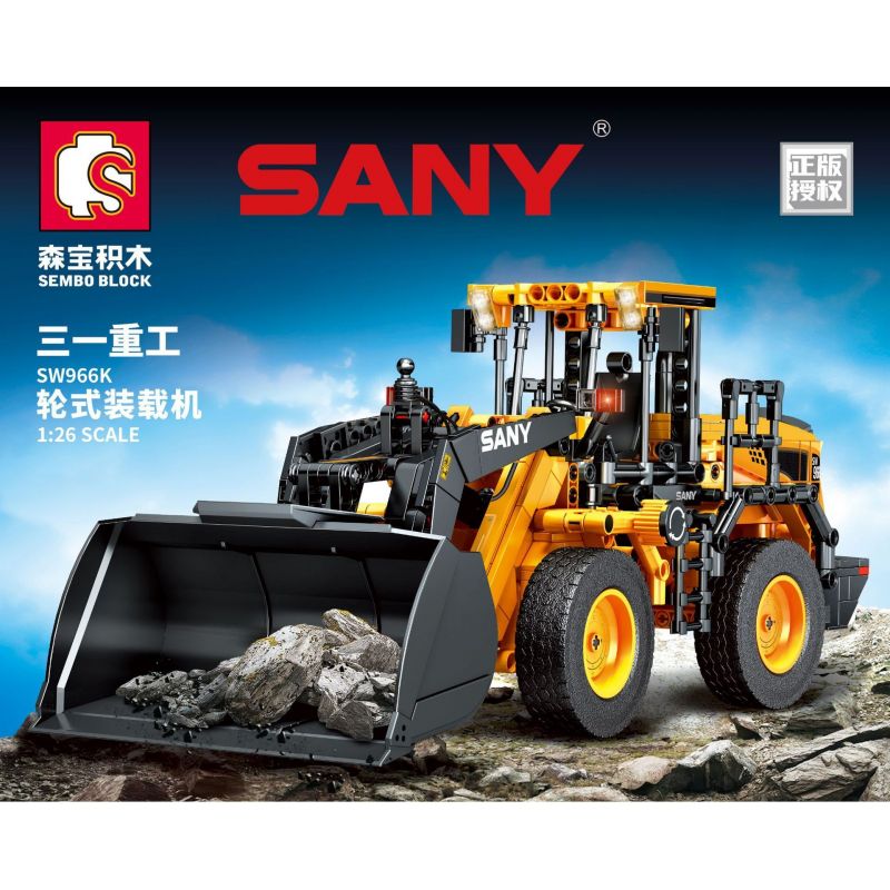 SEMBO 712016 non  MÁY XÚC LẬT SW966K tỷ lệ 1:26 bộ đồ chơi xếp lắp ráp ghép mô hình Lung Tung Thuộc Nhiều Thể Loại 896 khối