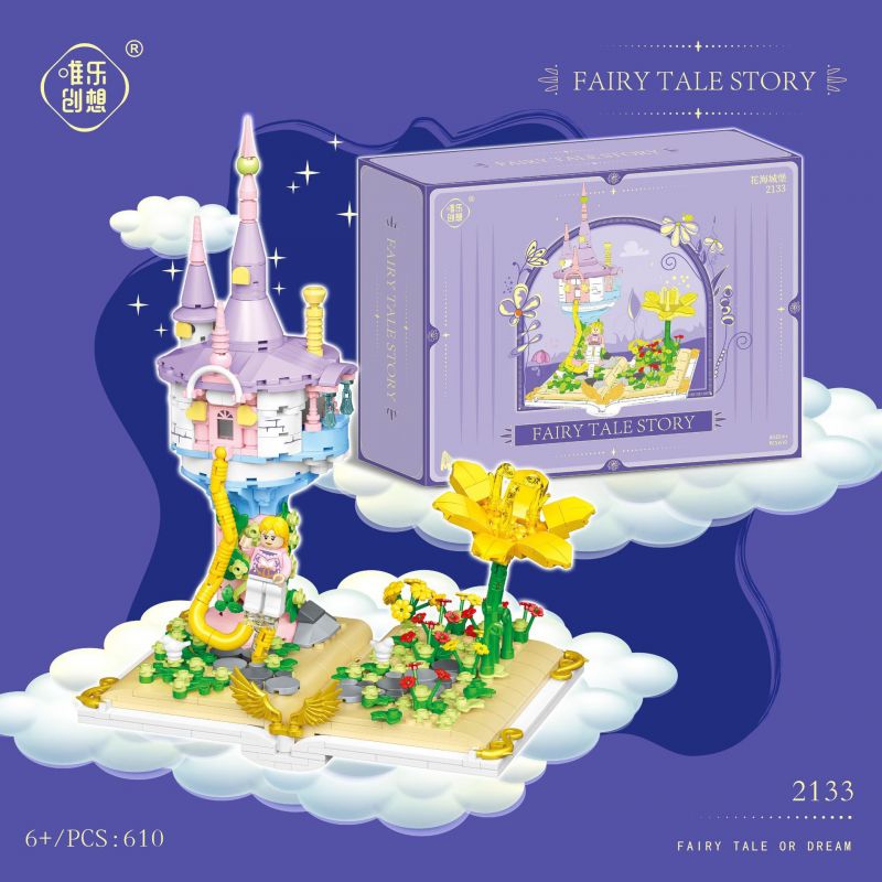 WELEMAGINATION 2132 non  LÂU ĐÀI HOA bộ đồ chơi xếp lắp ráp ghép mô hình FAIRY TALE STORY 610 khối