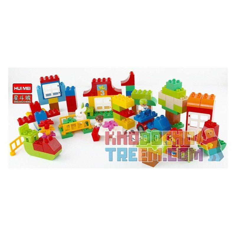 NOT LEGO Duplo 10580 Deluxe Box of Fun, HuiMei Star City Xing Dou Cheng HM139 Xếp hình Chơi Với Các Con Số 115 khối NOT LEGO Duplo 10580 Deluxe Box of Fun, HuiMei Star City Xing Dou Cheng HM139 Xếp hình Chơi Với Các Con Số 115 khối