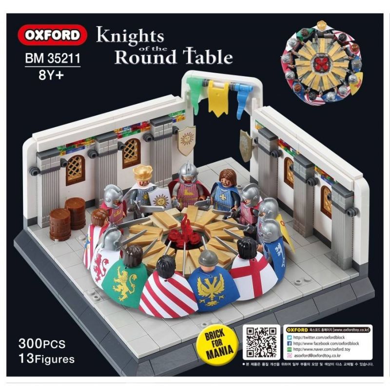 OXFORD BM35211 35211 non Lego HIỆP SĨ bộ đồ chơi xếp lắp ráp ghép mô hình Medieval Castle KNIGHT OF THE ROUND TABLE Chiến Tranh Trung Cổ 300 khối
