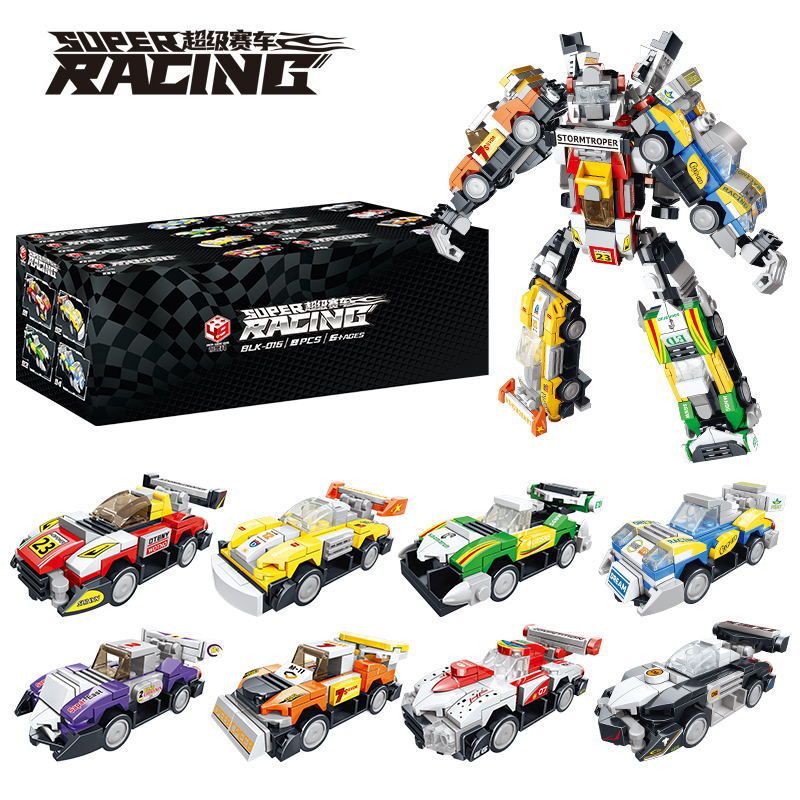 BRUCO BLK-016 non  XE ĐƯA ĐÓN MECH TRANSFORM AUTOBOT bộ đồ chơi xếp lắp ráp ghép mô hình Speed Champions Racing Cars Đua Xe Công Thức 810 khối