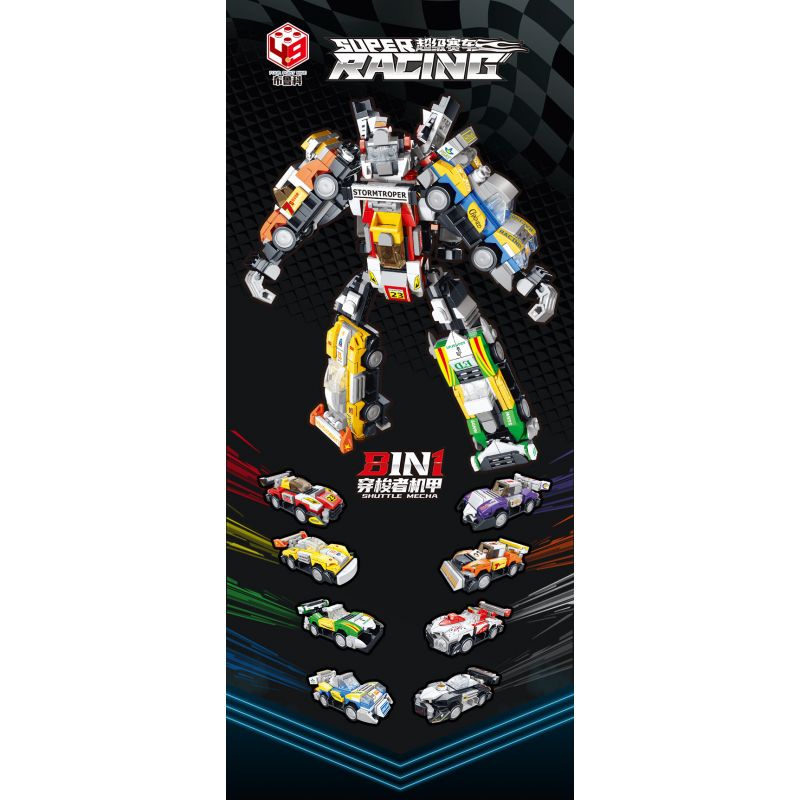 BRUCO BLK-016 non  XE ĐƯA ĐÓN MECH TRANSFORM AUTOBOT bộ đồ chơi xếp lắp ráp ghép mô hình Speed Champions Racing Cars Đua Xe Công Thức 810 khối