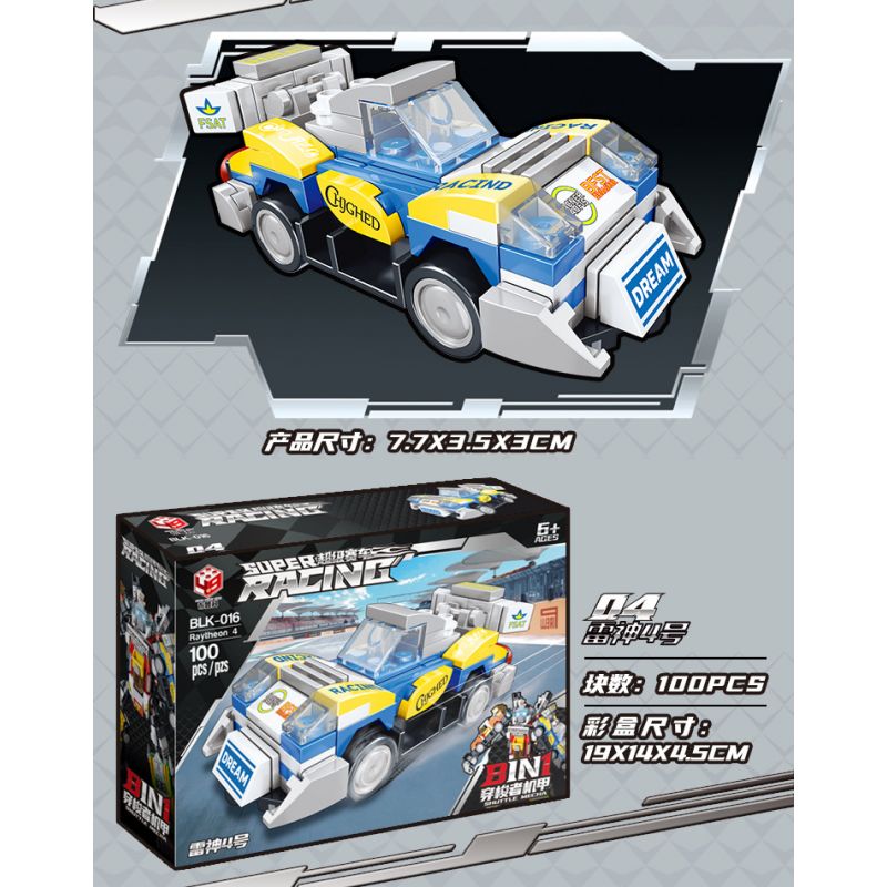 BRUCO BLK-016 non  XE ĐƯA ĐÓN MECH TRANSFORM AUTOBOT bộ đồ chơi xếp lắp ráp ghép mô hình Speed Champions Racing Cars Đua Xe Công Thức 810 khối