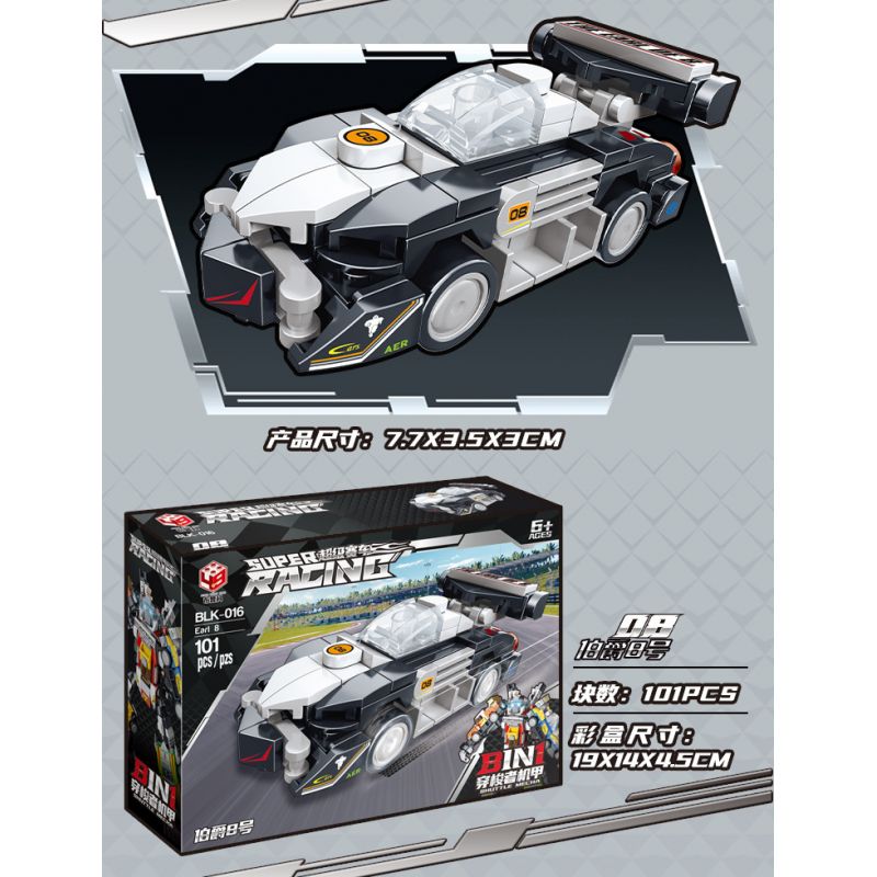 BRUCO BLK-016 non  XE ĐƯA ĐÓN MECH TRANSFORM AUTOBOT bộ đồ chơi xếp lắp ráp ghép mô hình Speed Champions Racing Cars Đua Xe Công Thức 810 khối