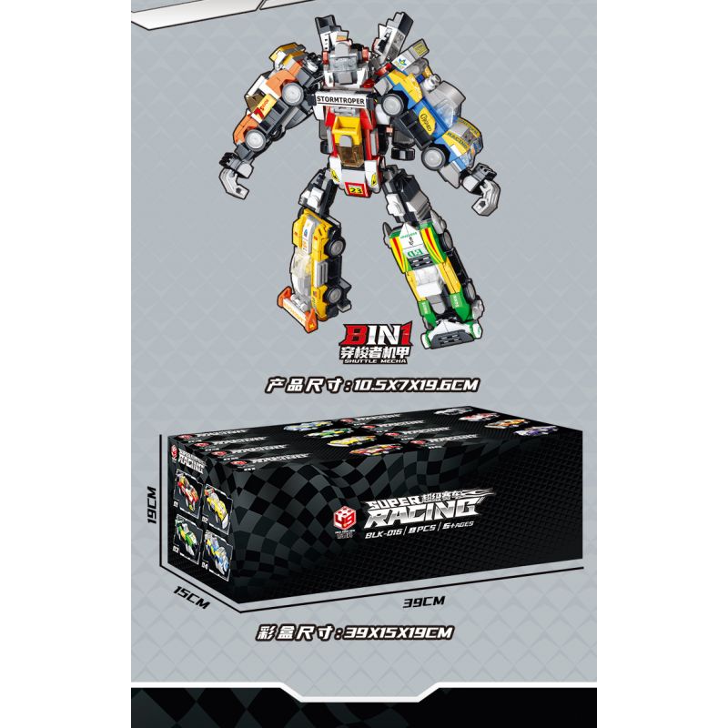 BRUCO BLK-016 non  XE ĐƯA ĐÓN MECH TRANSFORM AUTOBOT bộ đồ chơi xếp lắp ráp ghép mô hình Speed Champions Racing Cars Đua Xe Công Thức 810 khối