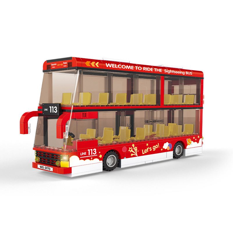 WANGE 5970 non Lego XE BUÝT ĐÔI NGẮM CẢNH bộ đồ chơi xếp lắp ráp ghép mô hình City INTERCITY BUS Thành Phố 436 khối