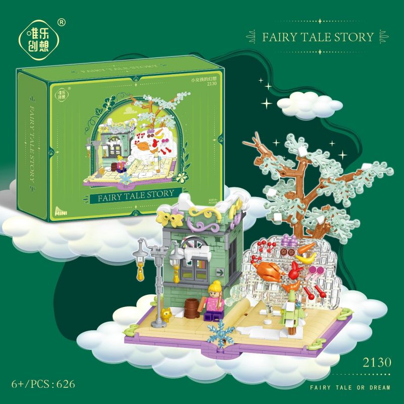 WELEMAGINATION 2130 non  TƯỞNG TƯỢNG CỦA CÔ BÉ bộ đồ chơi xếp lắp ráp ghép mô hình FAIRY TALE STORY 626 khối